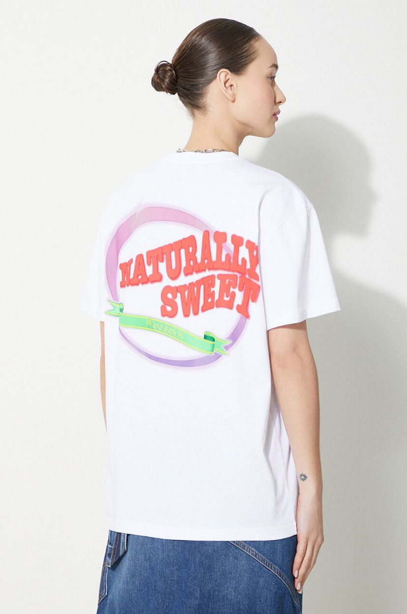 T-paita JW Anderson JW Anderson Naturally Sweet Anchor T-Shirt Valkoinen | JT0220.PG0980.001