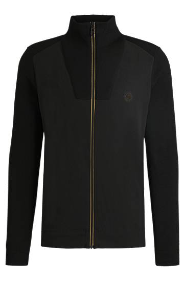 Villapaita BOSS Knitted Jacket with Double B Monogram Musta | 50528940