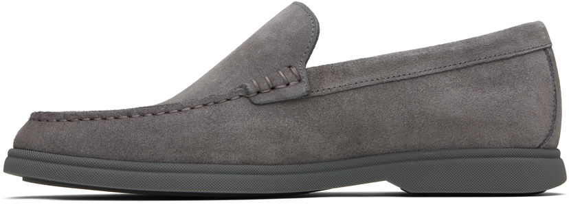 Tennarit ja kengät BOSS Suede Loafers with Contrast Outsole Harmaa | 50543083