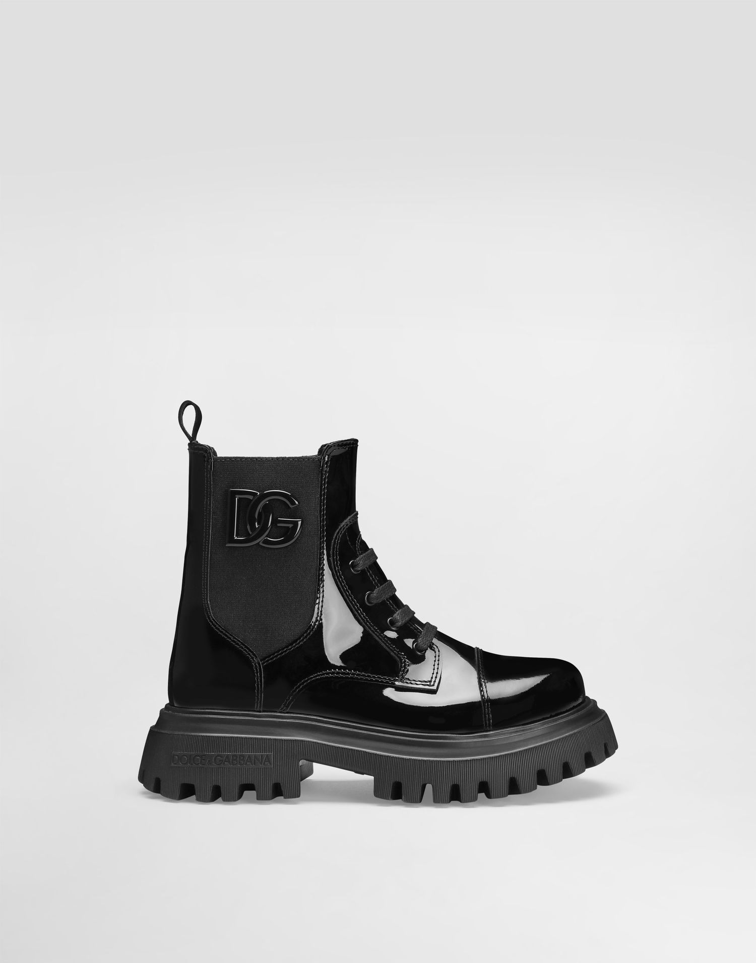 Asusteet Dolce & Gabbana Dolce & Gabbana Patent Leather Ankle Boots With Elastic Musta | D11360A9A8180999, 0
