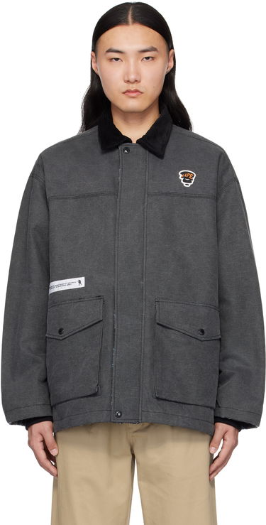 Parka AAPE by A Bathing Ape AAPE by A Bathing Ape Moonface Logo Reversible Utility Jacket Harmaa | AAPJKM7680XXNBKX, 0