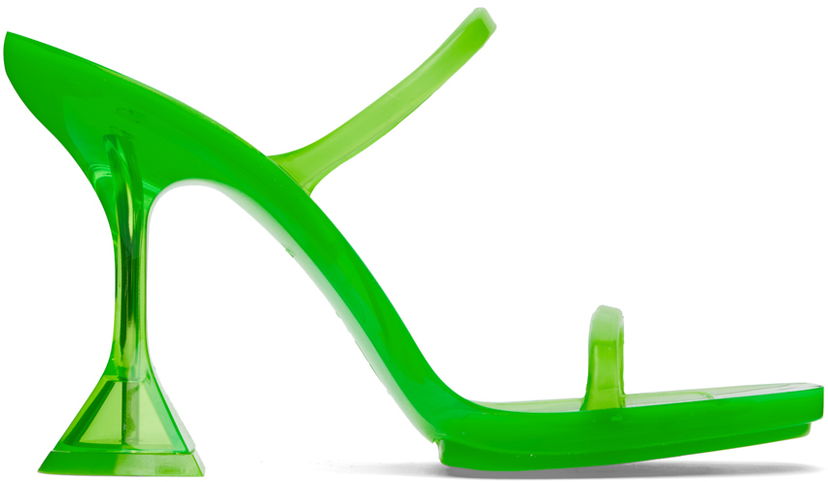 Asusteet Amina Muaddi Amina Muaddi Brito Slipper Heeled Sandals Vihreä | 11S333533BRI
