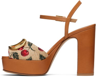 Kengänhoito Valentino Valentino Garavani VLogo Signature Cherryfic Platform Sandals Ruskea | 6W0S0FG2NNX, 2
