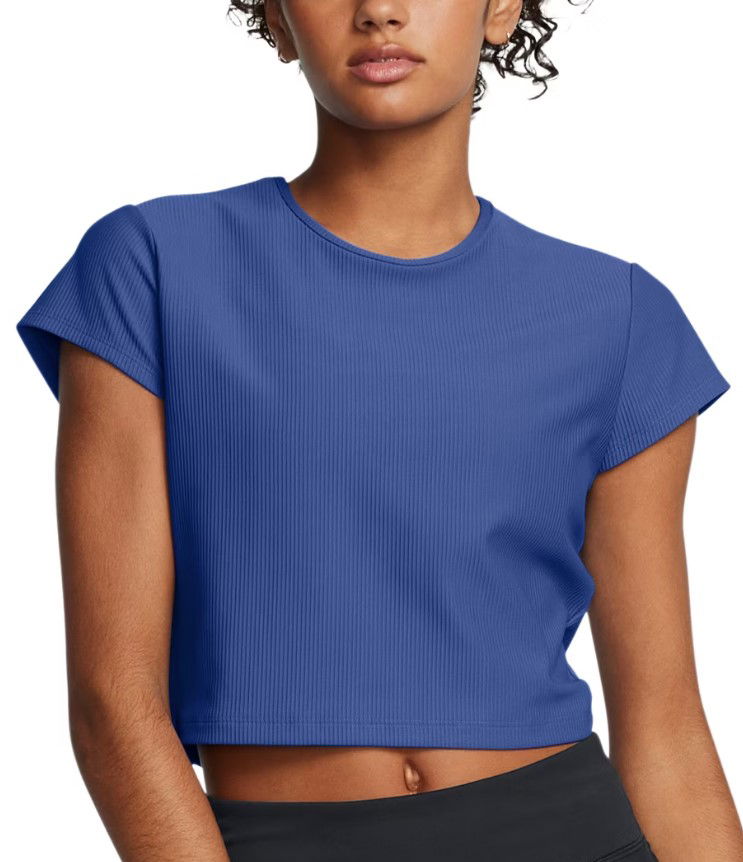 Crop top Under Armour Ribbed Cropped T-Shirt Sininen | 1386615-432