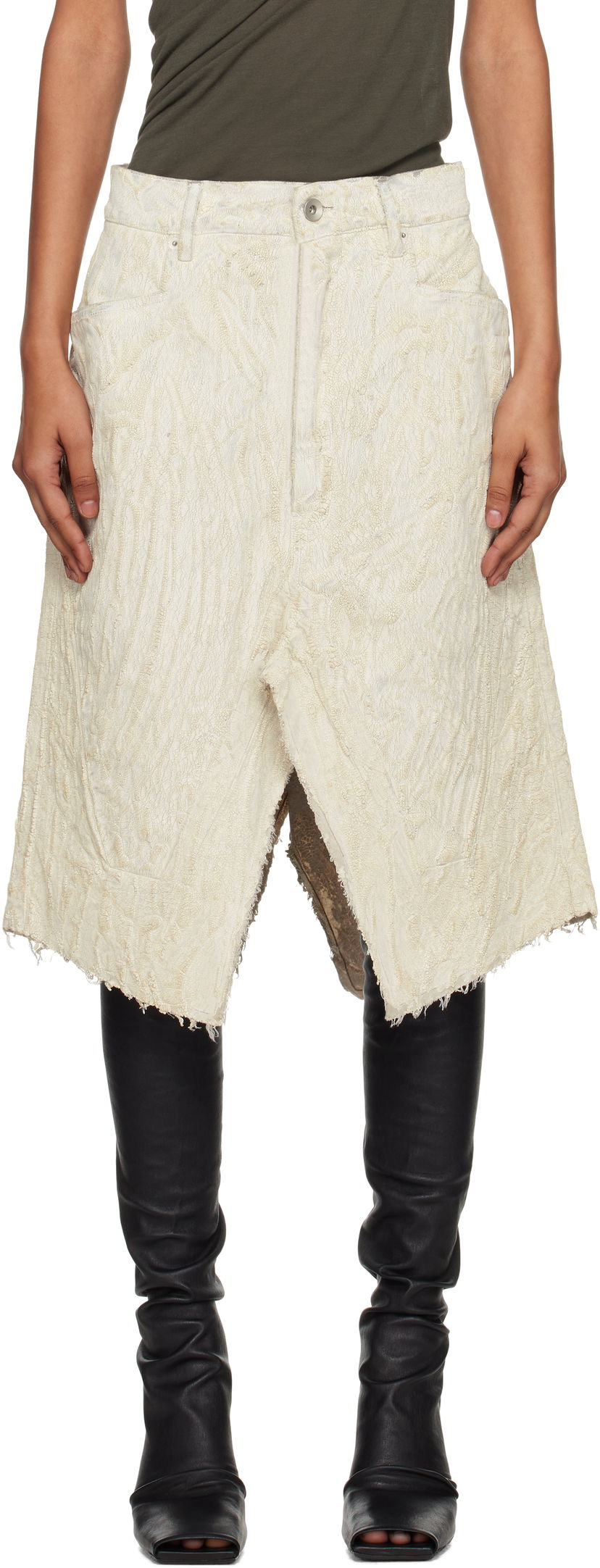Hame Rick Owens Rick Owens Concordians Midi Skirt Valkoinen | RP02E4377 MMC