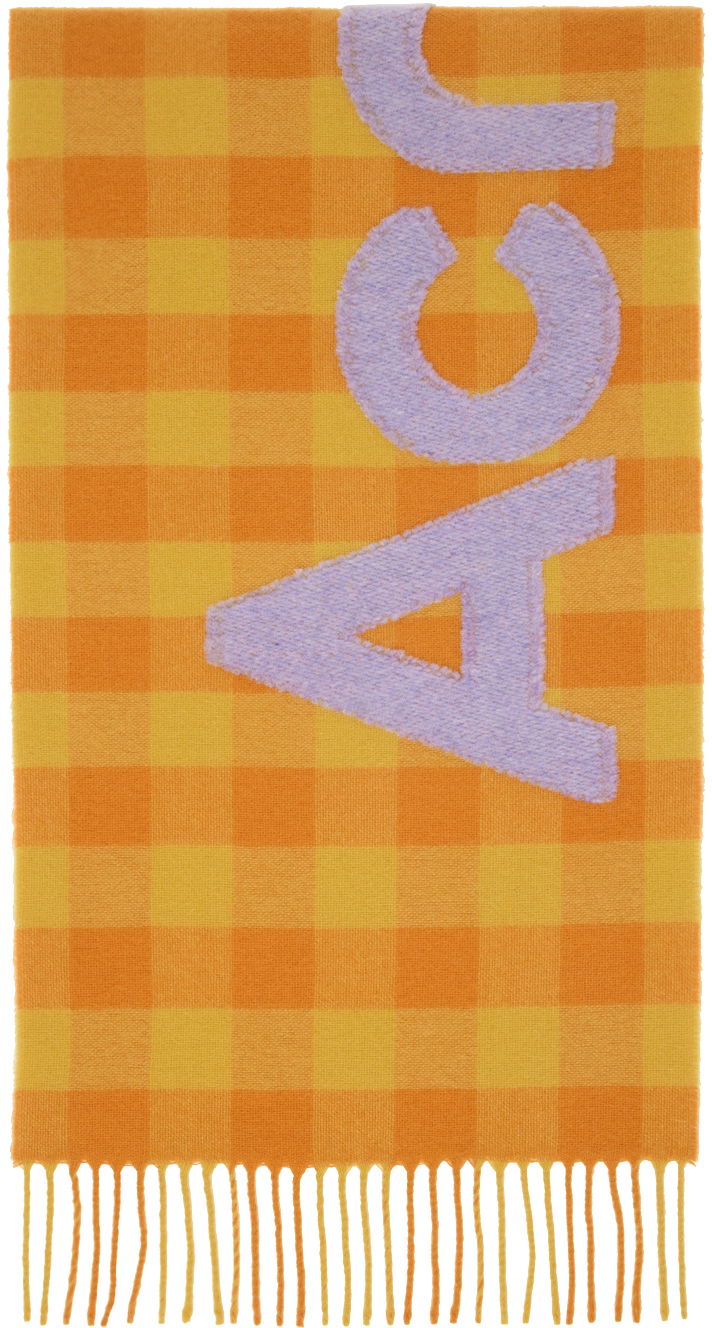 Vaatteet Acne Studios Orange Check Scarf Oranssi | CA0262-