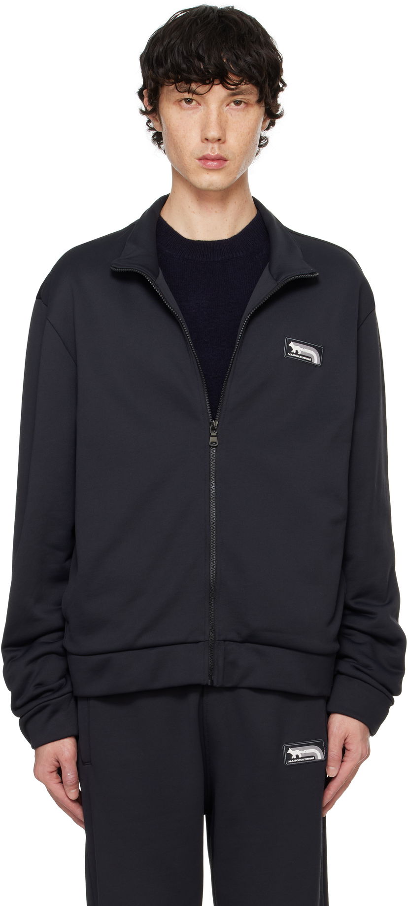 Takki MAISON KITSUNÉ Fox Track Jacket Musta | NM02115KM0322