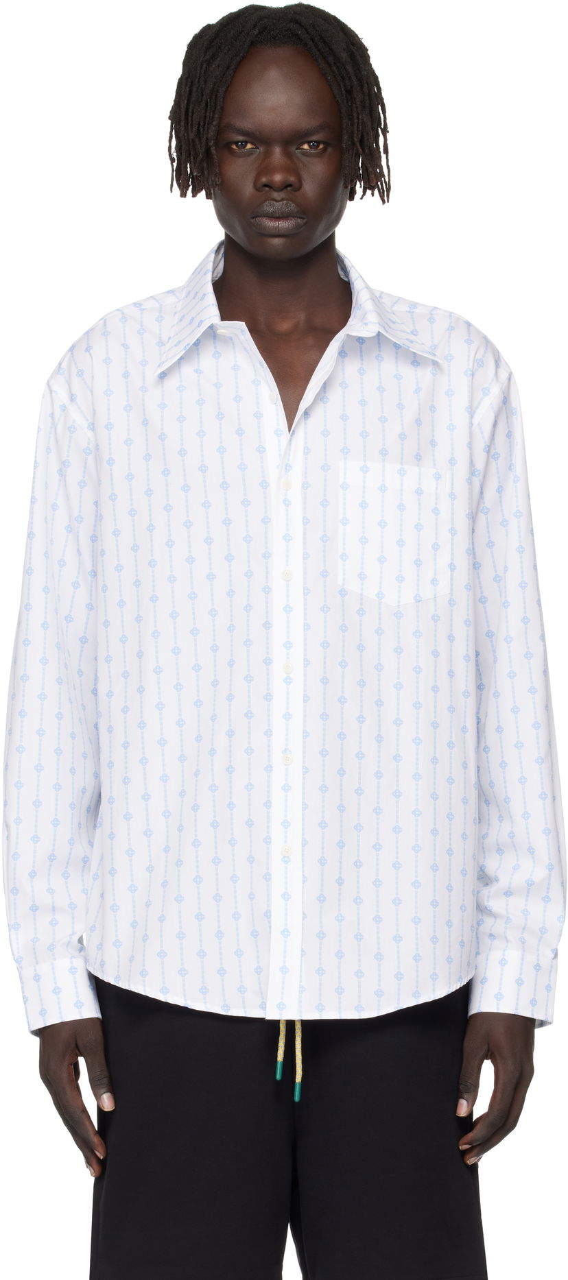 Paita Casablanca Casablanca Monogram Oxford Shirt Valkoinen | MPF25-SH-155-01
