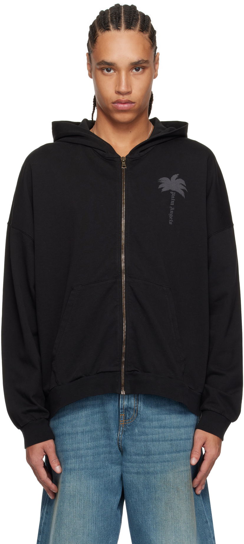 Huppari Palm Angels Palm Angels Palms Zip Hoodie Musta | PMBE016S25FLE0011313