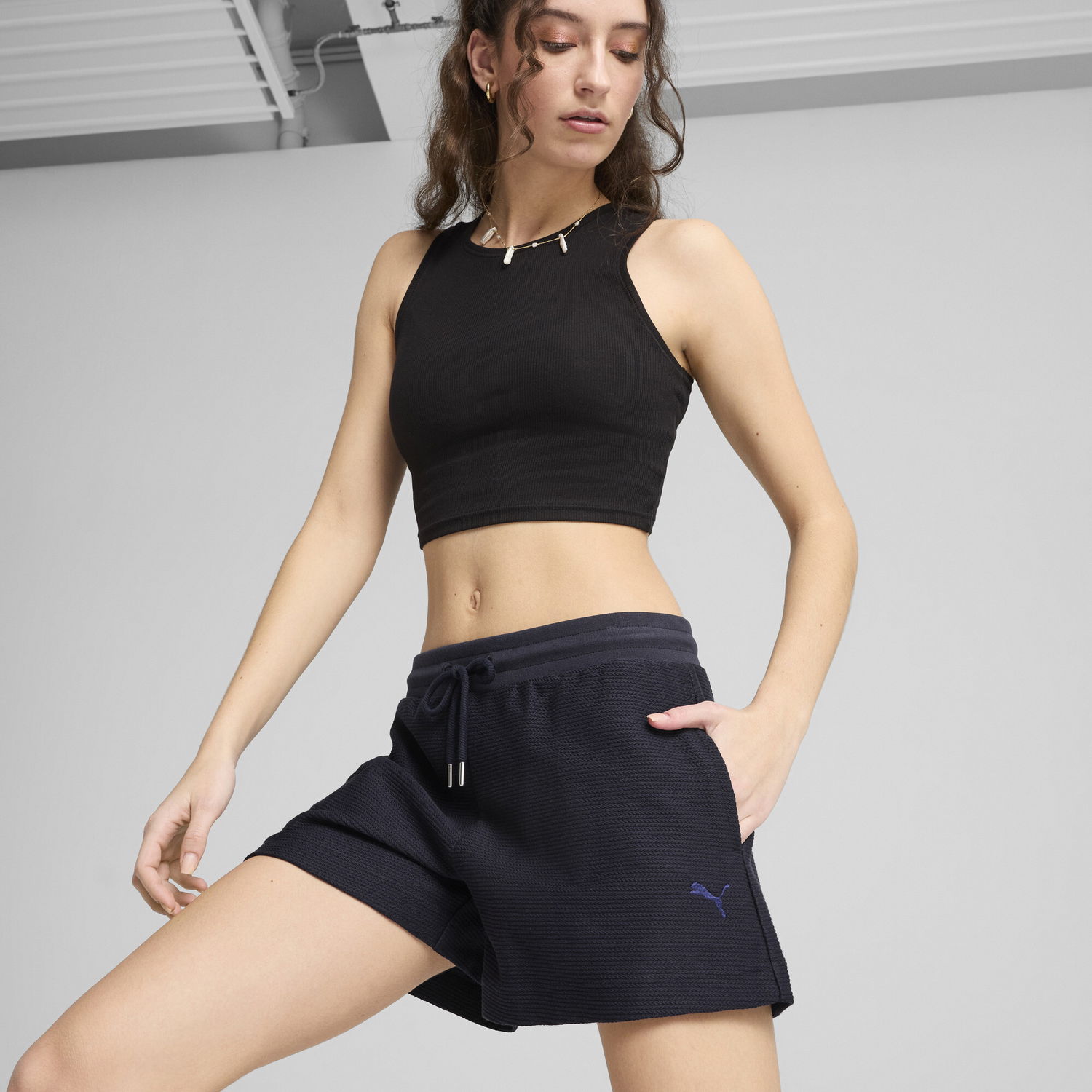 Shortsit Puma PREMIUM ESS A-Line 4" Jacquard Shorts Musta | 629782_16, 1