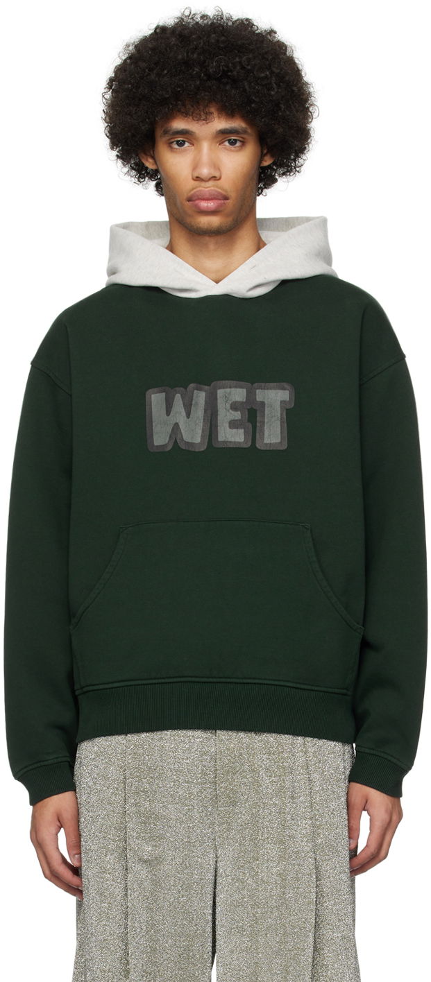 Huppari ERL ERL 'Wet' Print Hoodie Vihreä | ERL08T033