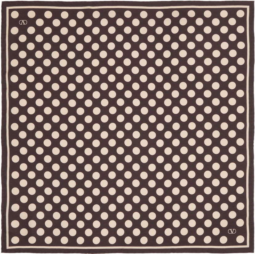 Huivi Valentino Valentino Garavani Polka Dot Silk Scarf Ruskea | 7Y2EK008QEM