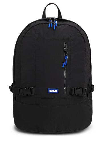 Reppu BOSS HUGO Backpack with Adjustable Straps and Logo Badge Musta | 50547604