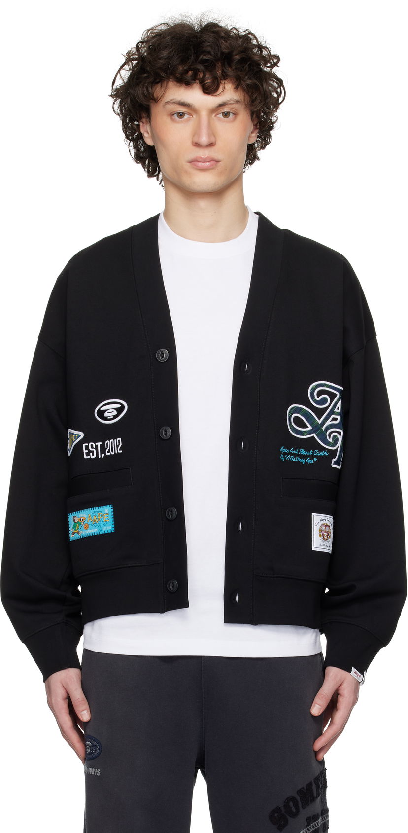 Villapaita AAPE by A Bathing Ape AAPE by A Bathing Ape Main Cardigan Musta | AAPSWMC324XXNBKX