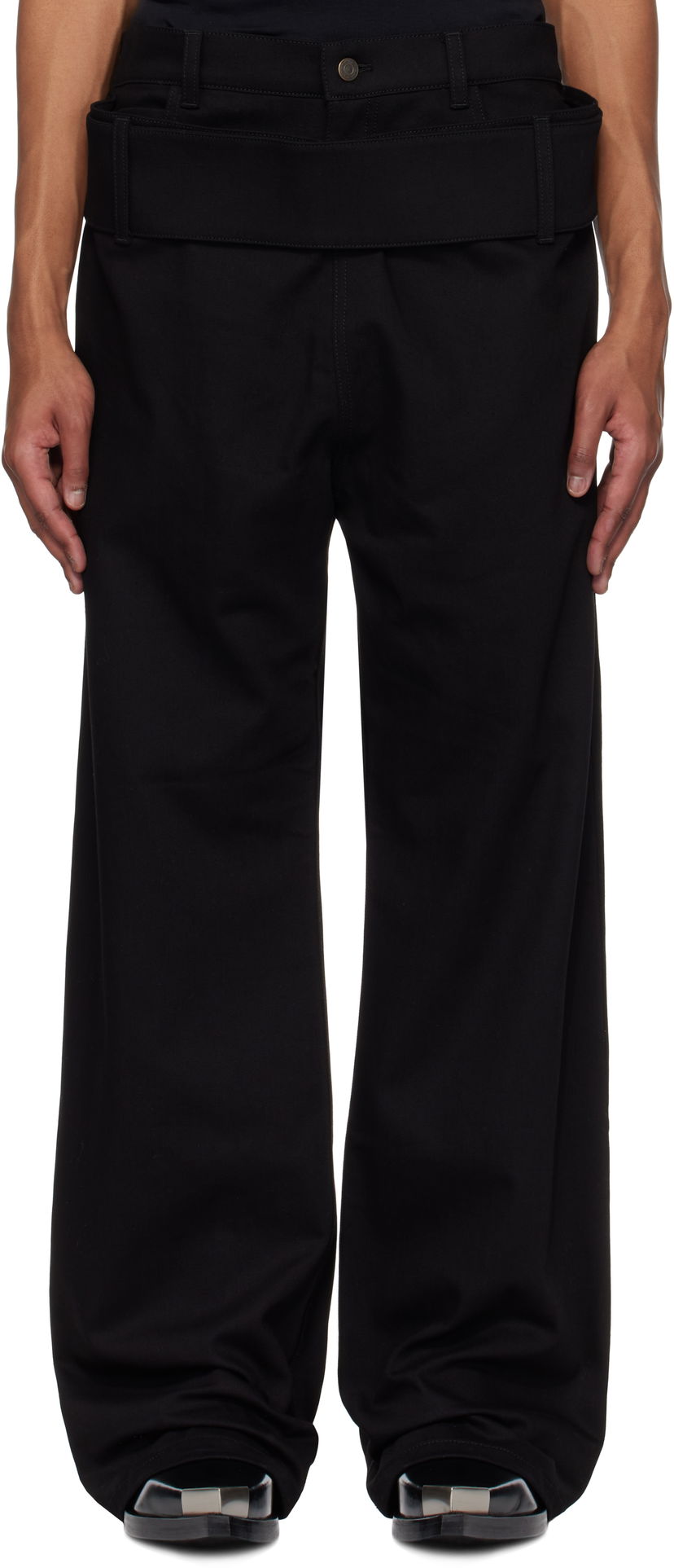 Housut Courrèges Courrèges Double Belt Jeans Musta | 125DPA287DE0020