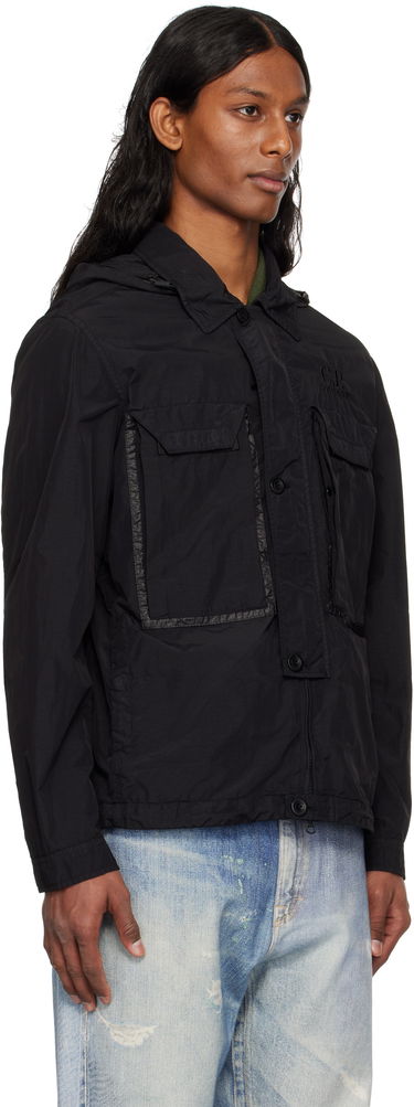 Tuulitakki C.P. Company C.P. Company Flatt Nylon Goggle Overshirt Jacket Musta | 18CMOS090A-005991G, 1