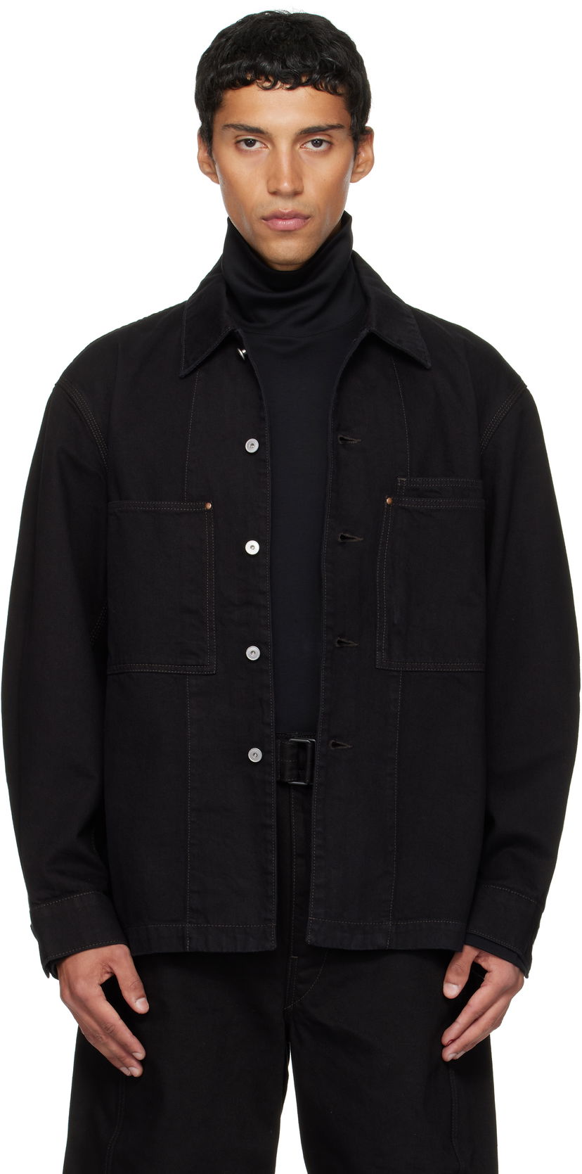 Paita LEMAIRE Lemaire Workwear Denim Overshirt Musta | OV1024 LD1064