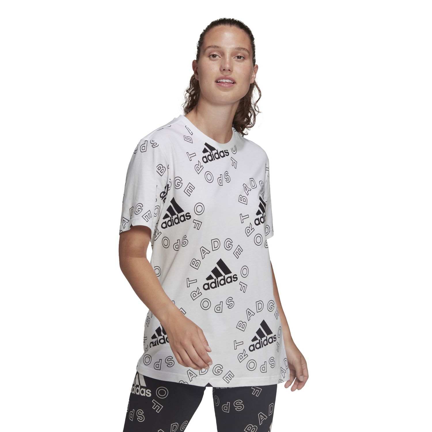T-paita adidas Performance Allover Print Sports T-shirt Valkoinen | HC9186, 0