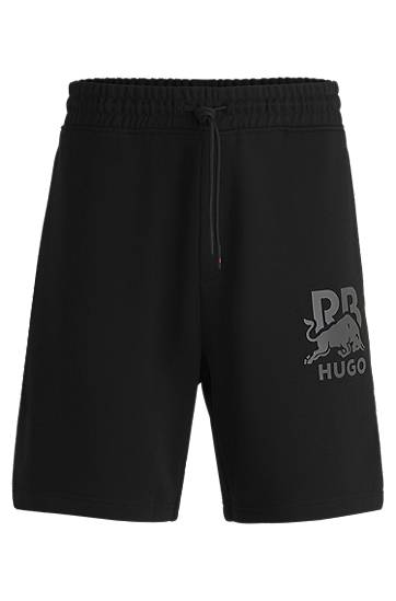 Shortsit BOSS HUGO x Red Bull Cotton-Terry Shorts Musta | 50542809