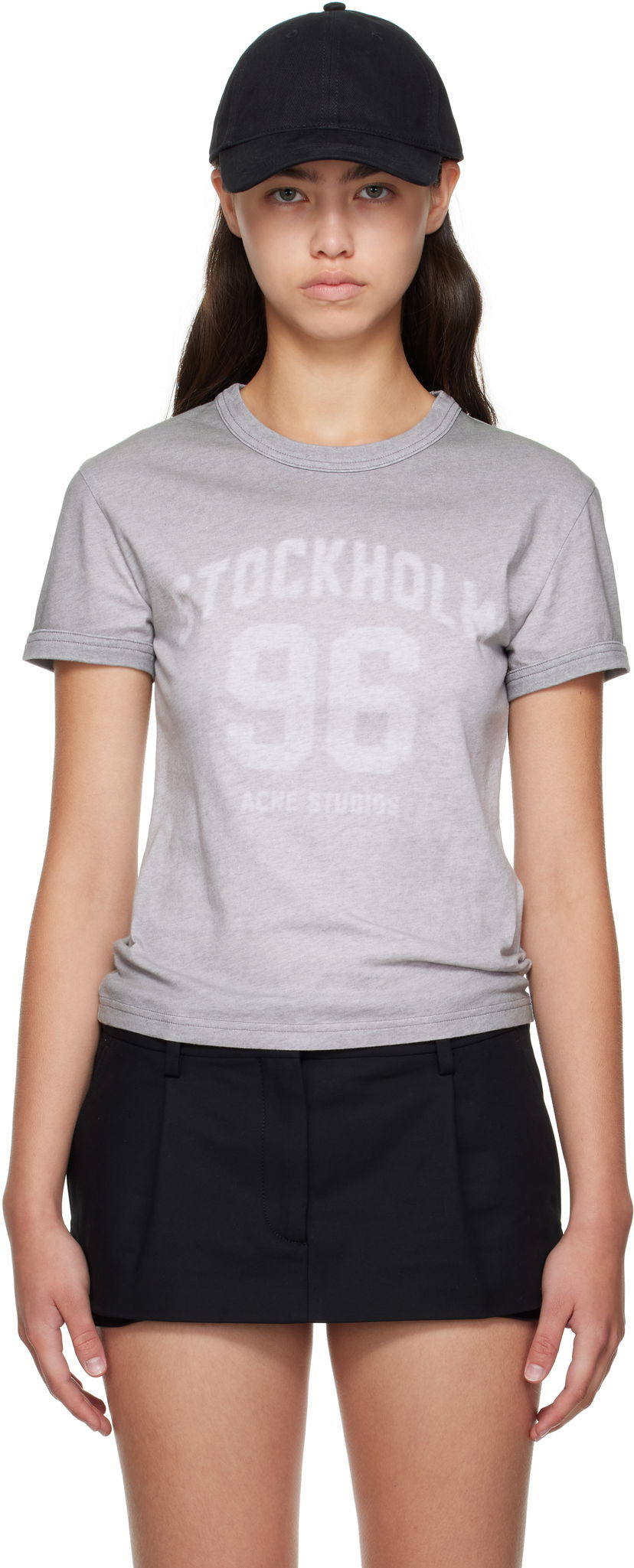 T-paita Acne Studios Acne Studios Vintage Logo T-Shirt Harmaa | AL0473-