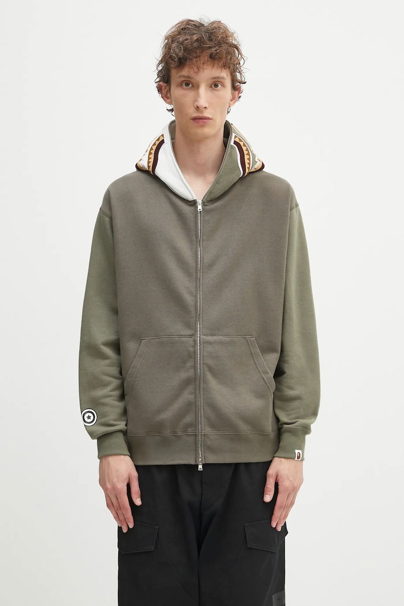 Huppari BAPE A Bathing Ape Shark Full Zip Hoodie Vihreä | 1K70115312