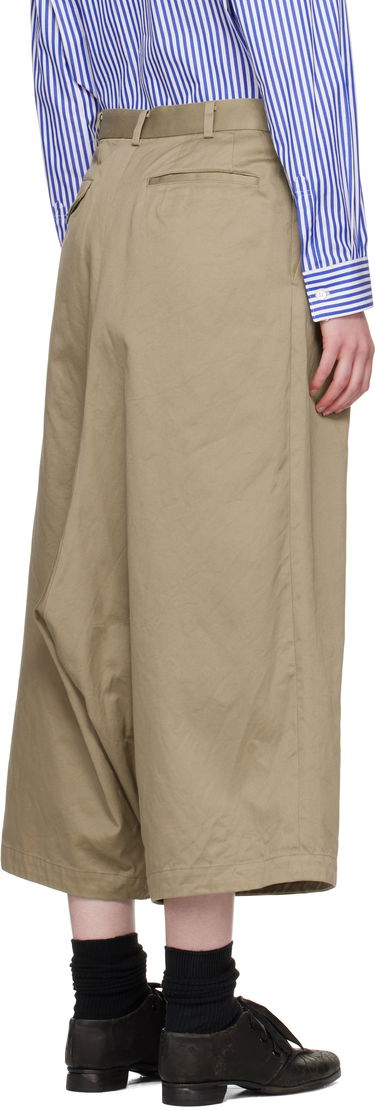 Shortsit Comme des Garçons Comme des Garçons Cotton Twill Garment Washed Trousers Beige | RO-P011-051-1, 2