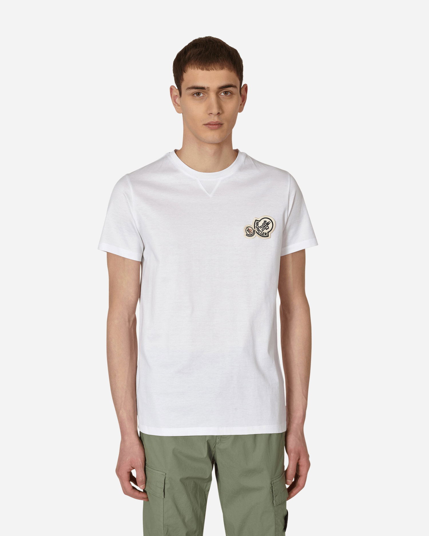 T-paita Moncler Double Logo T-Shirt Valkoinen | 8C000588390Y 001, 0