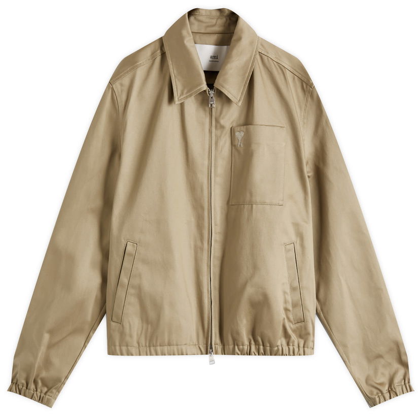 Takki AMI AMI Paris ADC Zipped Cotton Jacket Beige | HJK059-CO0103-375