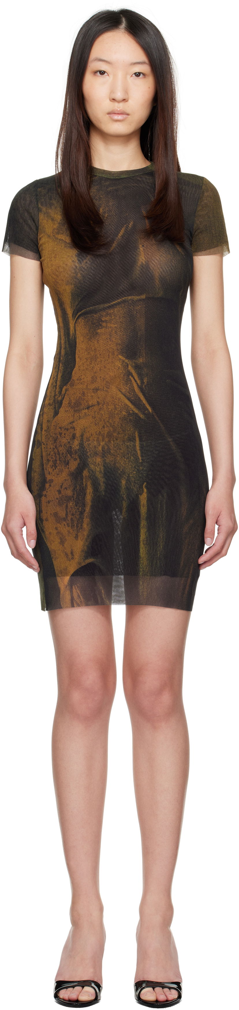 Mekko Jean Paul Gaultier Jean Paul Gaultier Printed Minidress Ruskea | 25/03-W-DR044-M004P-4812