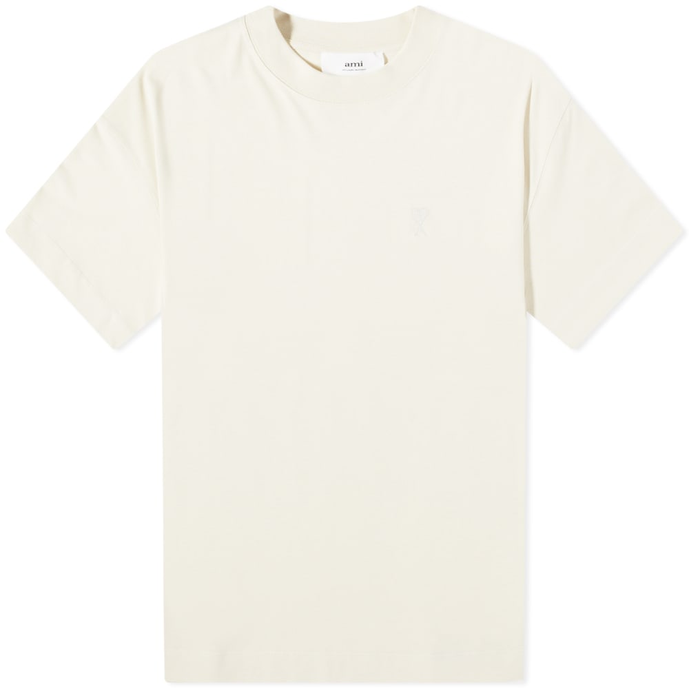 T-paita AMI Tonal Heart Tee Valkoinen | UTS012-726-150, 0