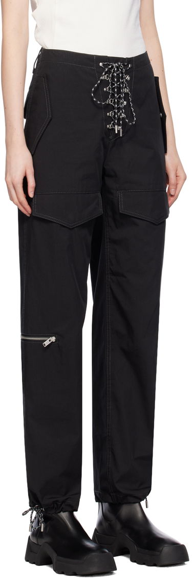 Cargo housut Dion Lee Lace-Up Hiking Trousers Musta | C2178PS24, 1