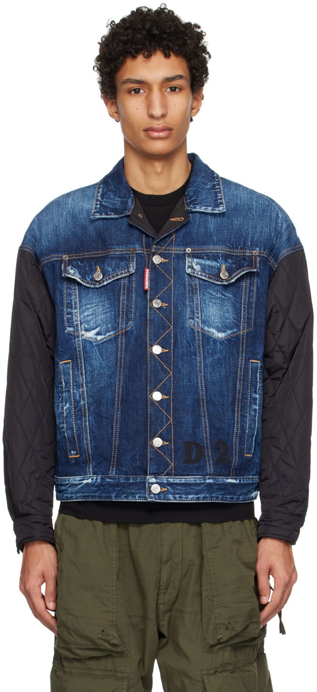 Takki DSQUARED2 Dsquared2 Dropped Shoulder Denim Jacket Sininen | S74AM1348_S30309