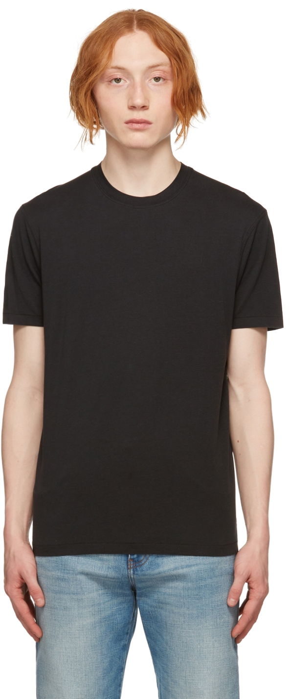 T-paita Tom Ford Jersey Crewneck T-Shirt Musta | BZ229-TFJ950