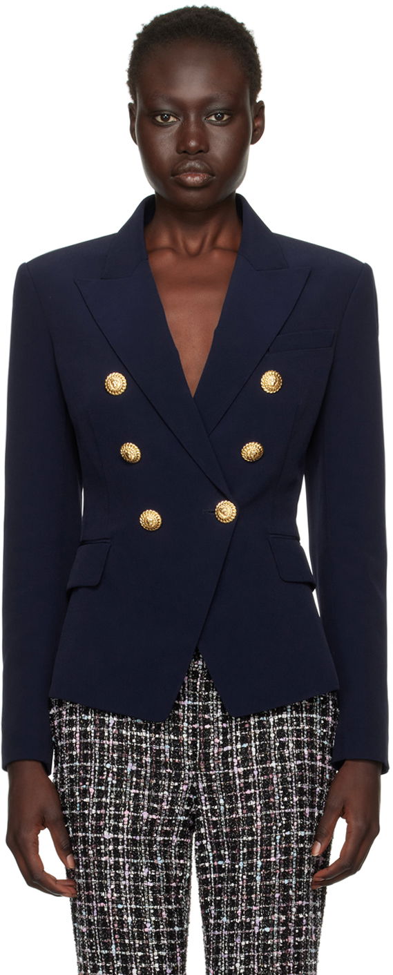 Takki Balmain Balmain 6-Button Cotton Blazer Tummansininen | DF0SG008VB00