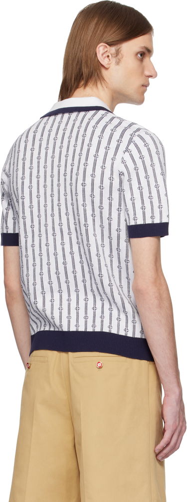 Poolopaita Casablanca Casablanca Monogram Knit Polo Valkoinen | MS25-KW-895-01, 2
