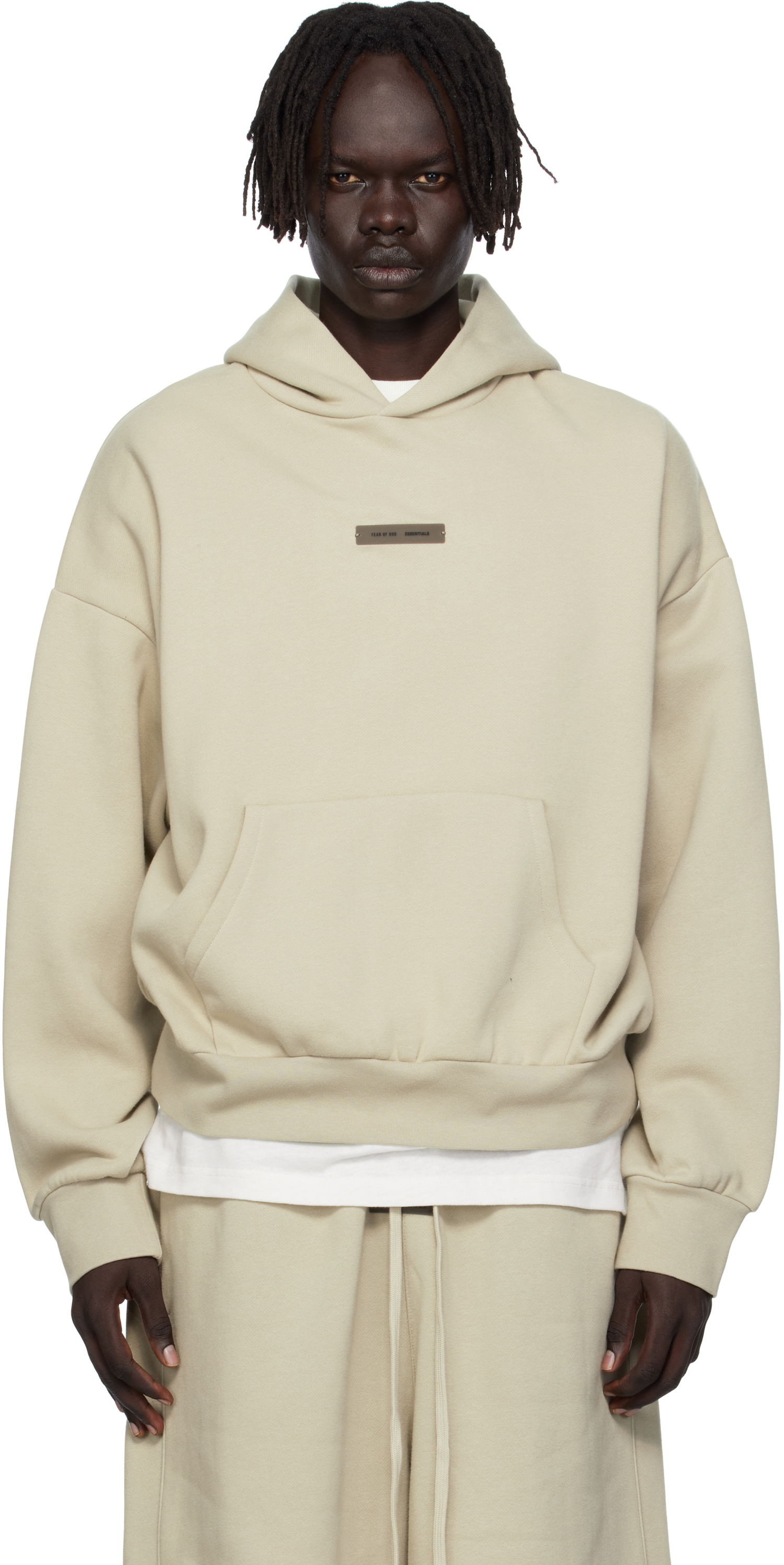 Huppari Fear of God Fear of God ESSENTIALS Classic Fit Fleece Hoodie Beige | 192SP252056F, 0