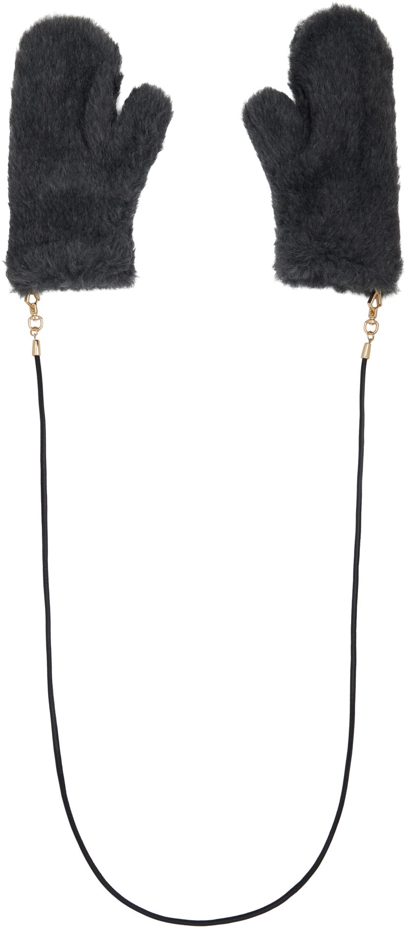 Käsineet Max Mara Max Mara Faux Fur Mitts with String Harmaa | 2524566082600