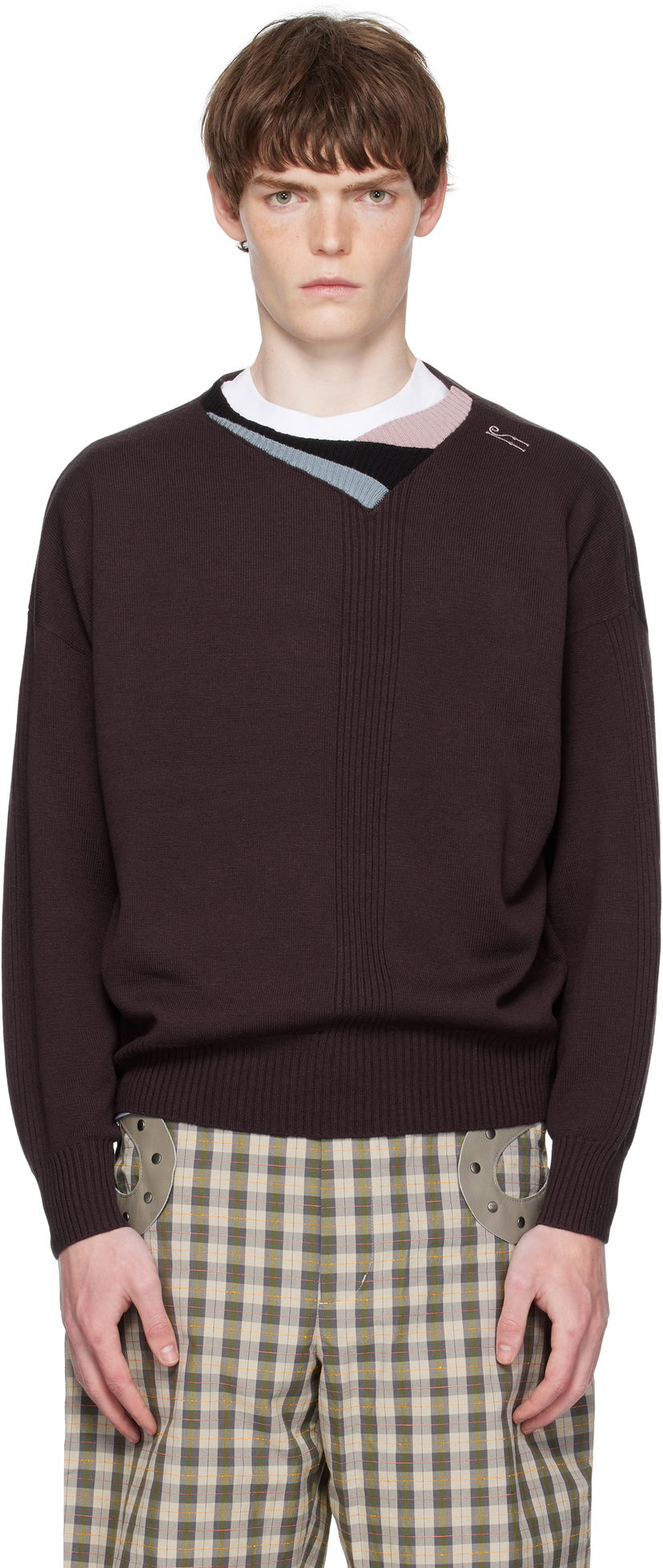 Villapaita KIKO KOSTADINOV Kiko Kostadinov Vig Multi Collar Sweater Ruskea | KKAW25KN04-97