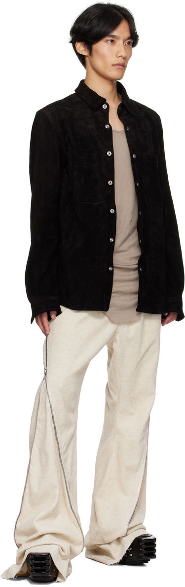 Takki Rick Owens Rick Owens Concordians Suede Overshirt Musta | RU02E1744 LCS, 3
