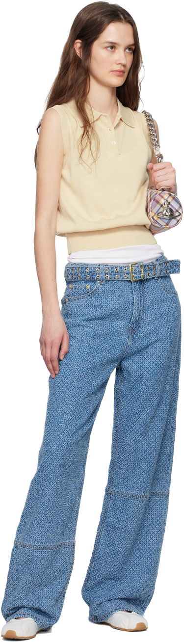 Jeans GANNI GANNI Izey Fluffy Belt Jeans Sininen | J1721, 3