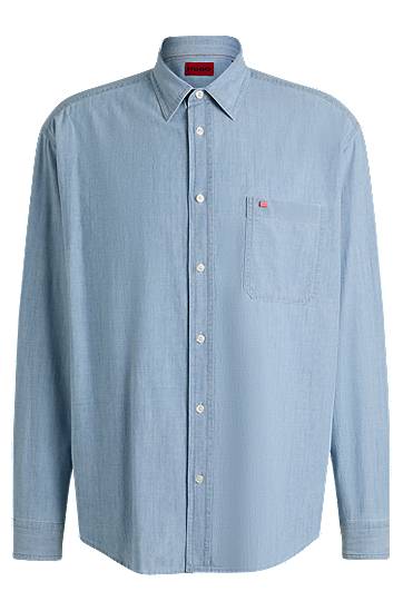 Paita BOSS Cotton Chambray Overshirt Sininen | 50539312