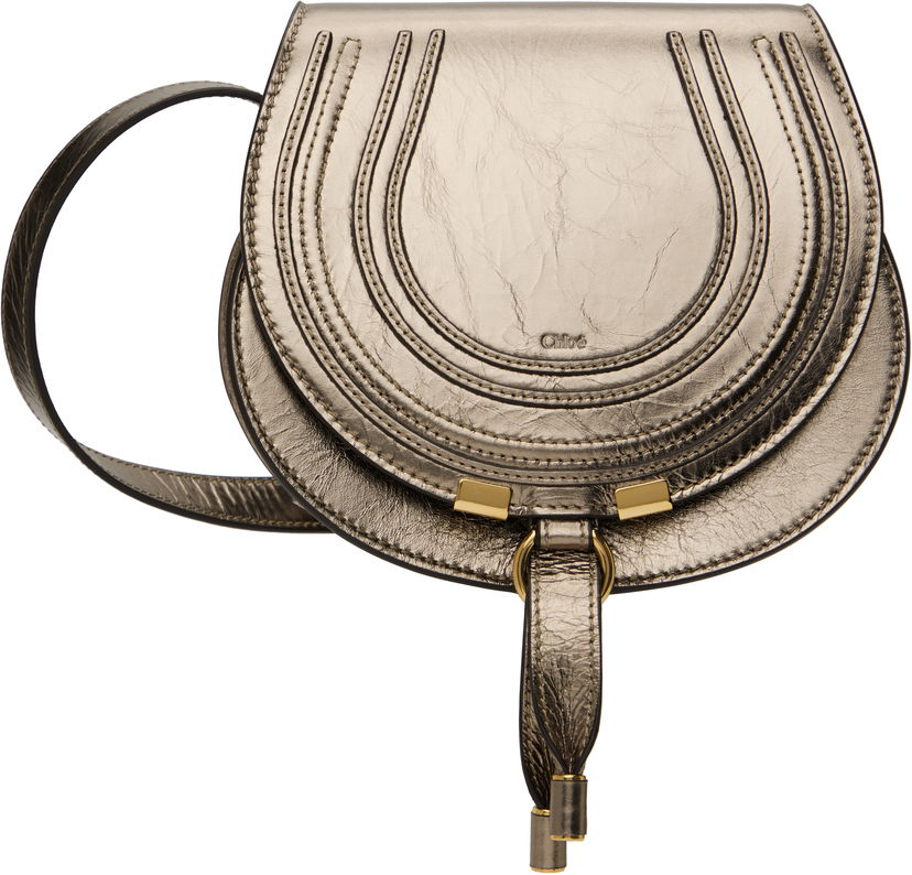 Olkalaukku CHLOÉ Small Metallic Leather Saddle Bag Metallinen | CHC25SS680O54