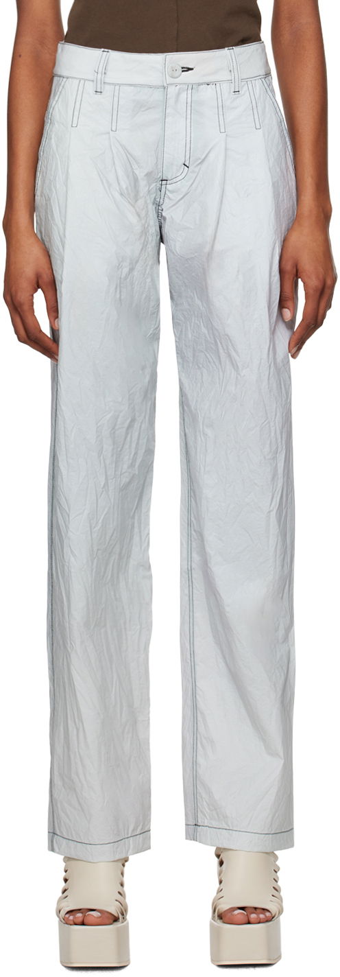Housut Eckhaus Latta Pleated Trousers Harmaa | 9016-EL-SS24-S -