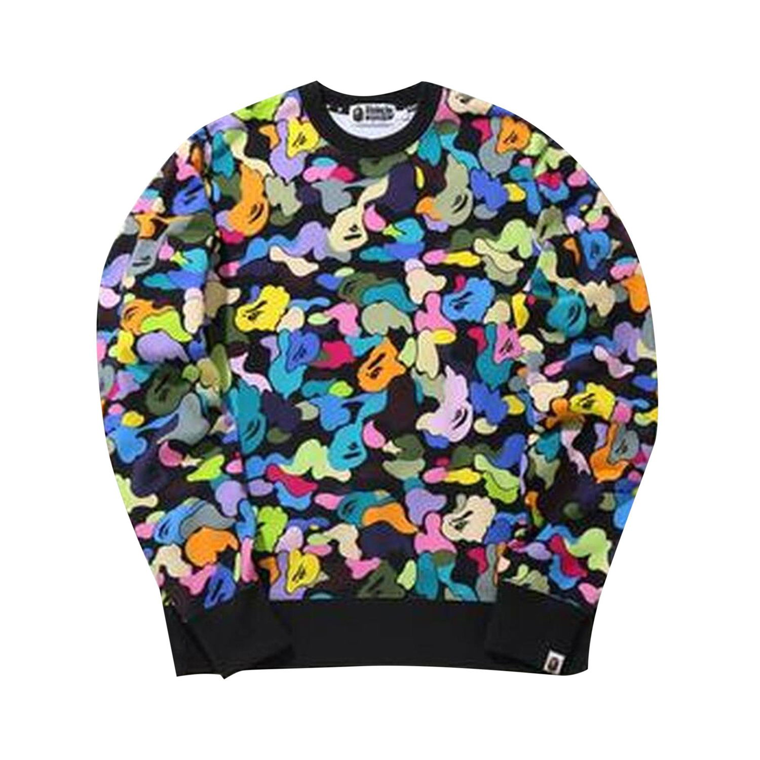 Villapaita BAPE Multi Camo Crewneck Musta | 1G80 113 017 BLACK, 1