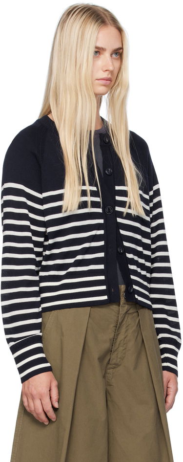 Villapaita YMC YMC Foxtail Stripe Cardigan Tummansininen | Q8WMD, 1