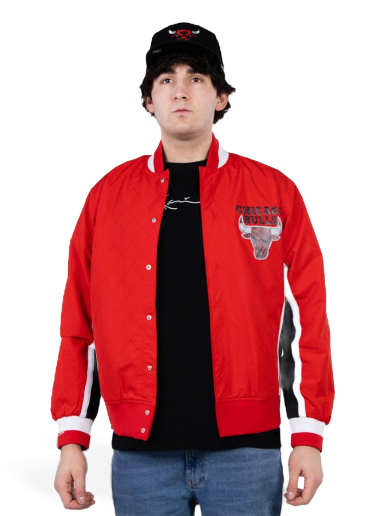 Bomber-takki Mitchell & Ness 75th Anniversary Warm Up Jacket Chicago Bulls Punainen | OJBF1201-CBUYYPPPRED1