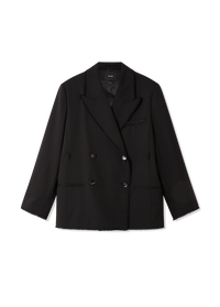 Thea Frayed Double-Breasted Blazer