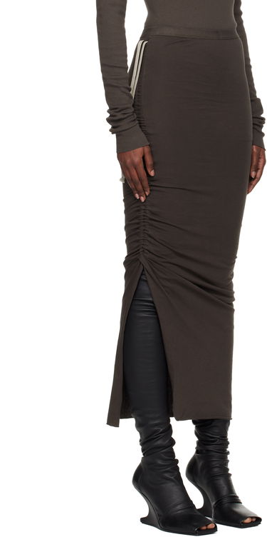 Hame Rick Owens DRKSHDW Concordians Soft Edfu Midi Skirt Ruskea | DS02E7335 RN, 1