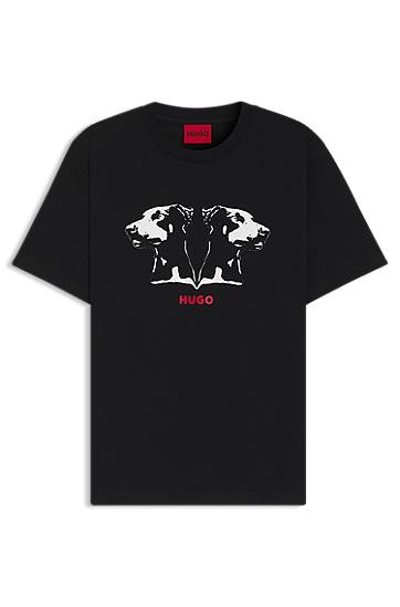 T-paita BOSS HUGO Dobermann Print T-Shirt Musta | 50542734