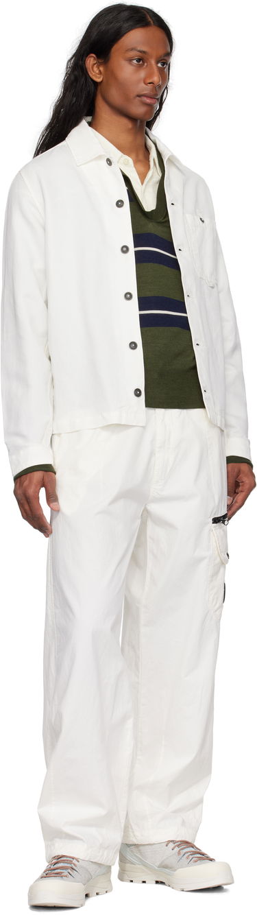 Paita C.P. Company C.P. Company Lens Cotton Linen Overshirt Valkoinen | 18CMOS102A-006273G, 3